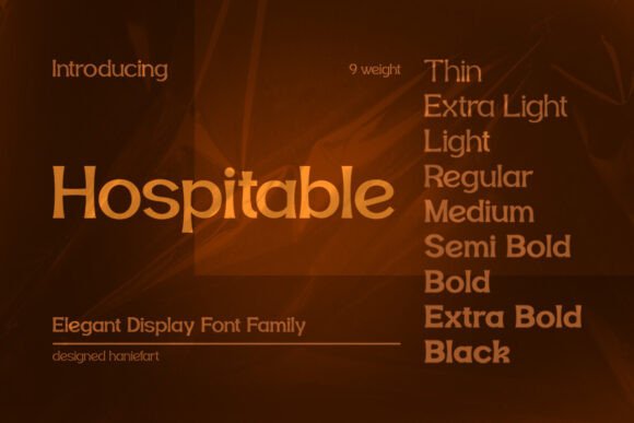Hospitable: A Sophisticated Sans Serif Display Font for Modern Branding